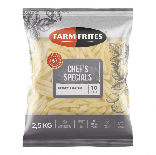 Картофель фри 10 мм с кожурой в панировке, Farm Frites (2,5кг)