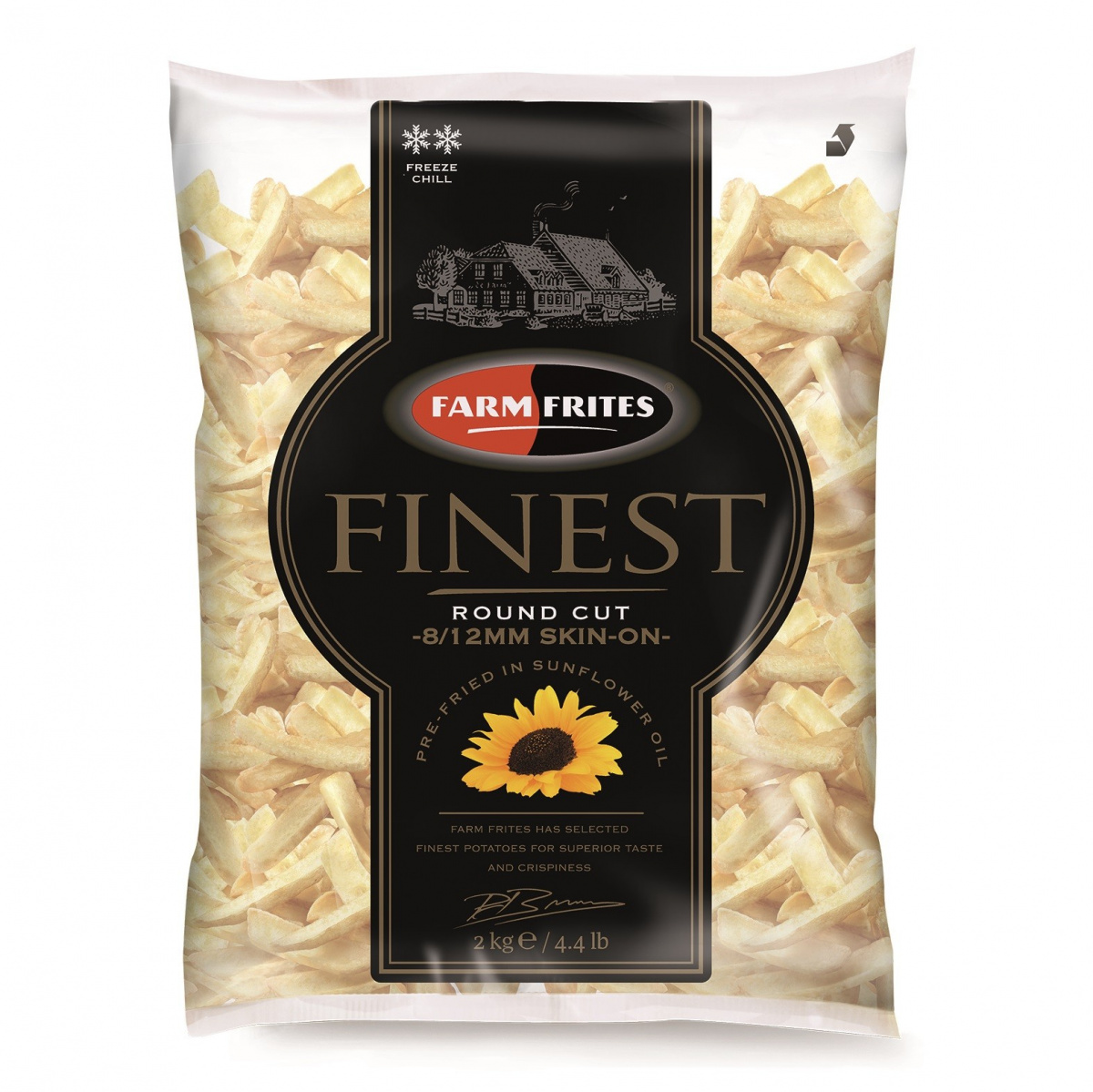 Картофель фри 8/12 мм с кожурой "Finest", Farm Frites (2кг)