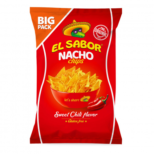 Чипсы кукурузные «Начос» со вкусом перца чили, т.з. “El Sabor” (0,180 кг)
