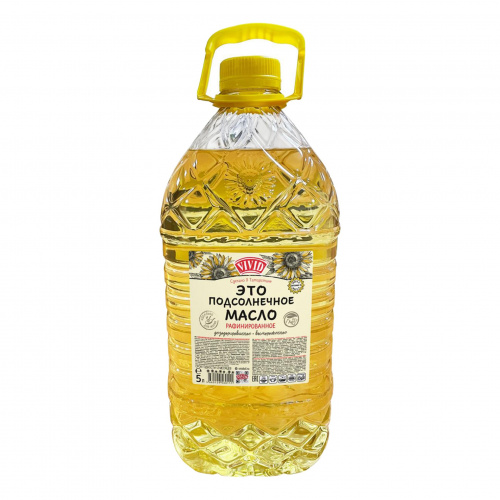 Масло подсолнечное раф. дез. выморож. в/с "VIVID" пл./бут. (5 л/4,600 кг) Масло подсолнечное раф. дез. выморож. в/с "VIVID" пл./бут. (5 л/4,600 кг)