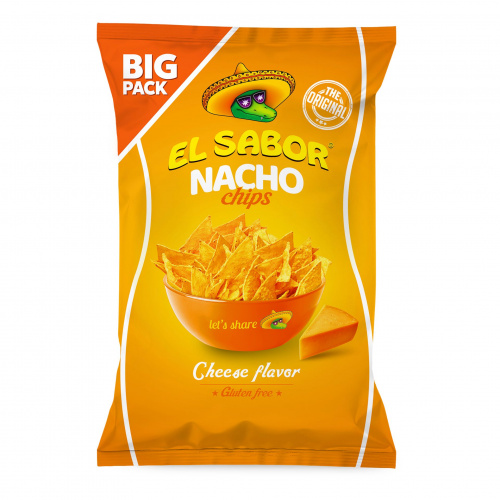 Чипсы кукурузные «Начос» со вкусом сыра, т.з. “El Sabor” (0,180 кг) кор. 15 шт.
