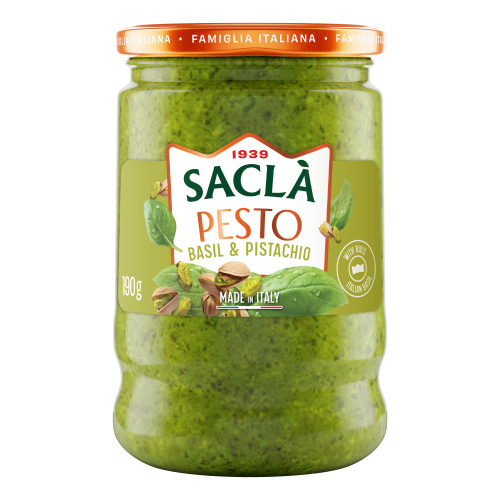 Соус на основе раст. масла "Песто" с базиликом и фисташками Sacla ст.б (0,190 кг)