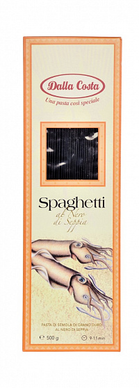 Паста Спагетти Нери с чернилами каракатицы, Dalla Costa (0,500кг)